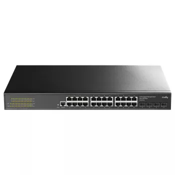 Switch Ethernet Gigabit L2 gestionado Cudy GS2008S2 con 8 puertos RJ-45 10/100/1000 y 2 SFP, montaje en rack 1U, Negro