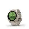 Smartwatch GARMIN Fenix 8 43 mm, 1,3 inch AMOLED 416×416, pantalla táctil, Wi‑Fi, GPS, 32 GB, caja dorada, correa de piel gris