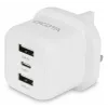 Fuente de alimentación Dicota - compacta, portátil - 32 vatios - 3 A - 3 puertos de salida (USB-C, 2 x USB)