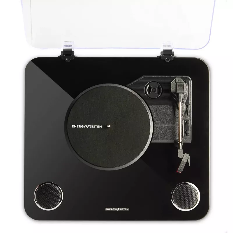 Tocadiscos con transmisión por correa Energy Sistem BlackSpin negro transparente 33 45 78 rpm