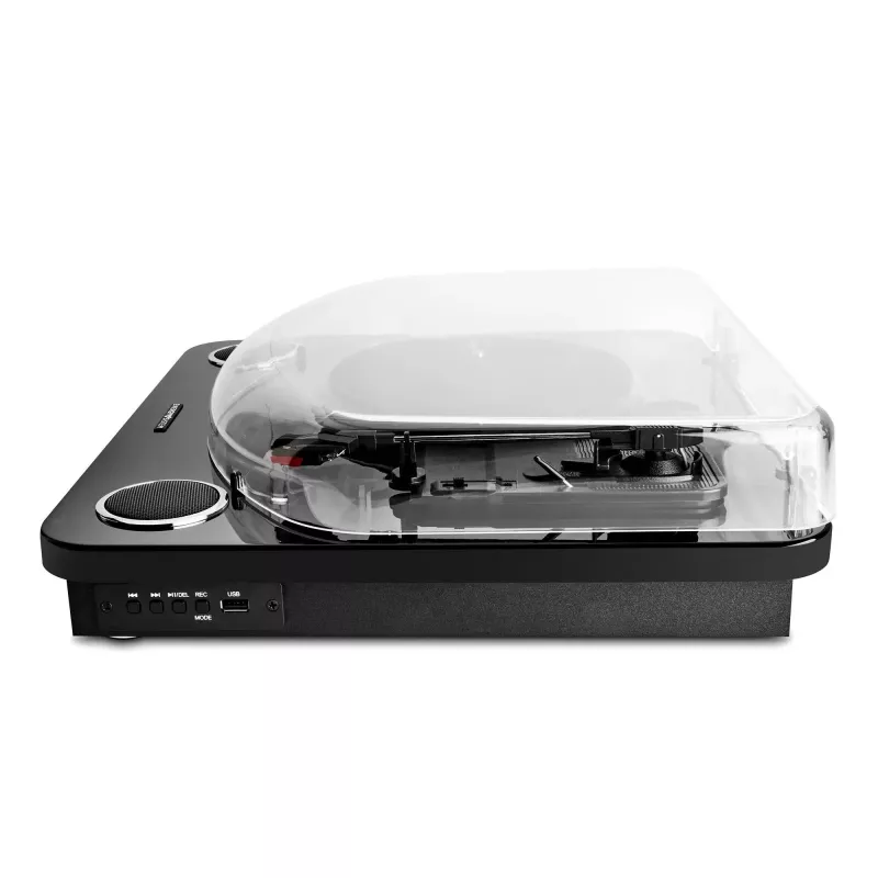 Tocadiscos con transmisión por correa Energy Sistem BlackSpin negro transparente 33 45 78 rpm