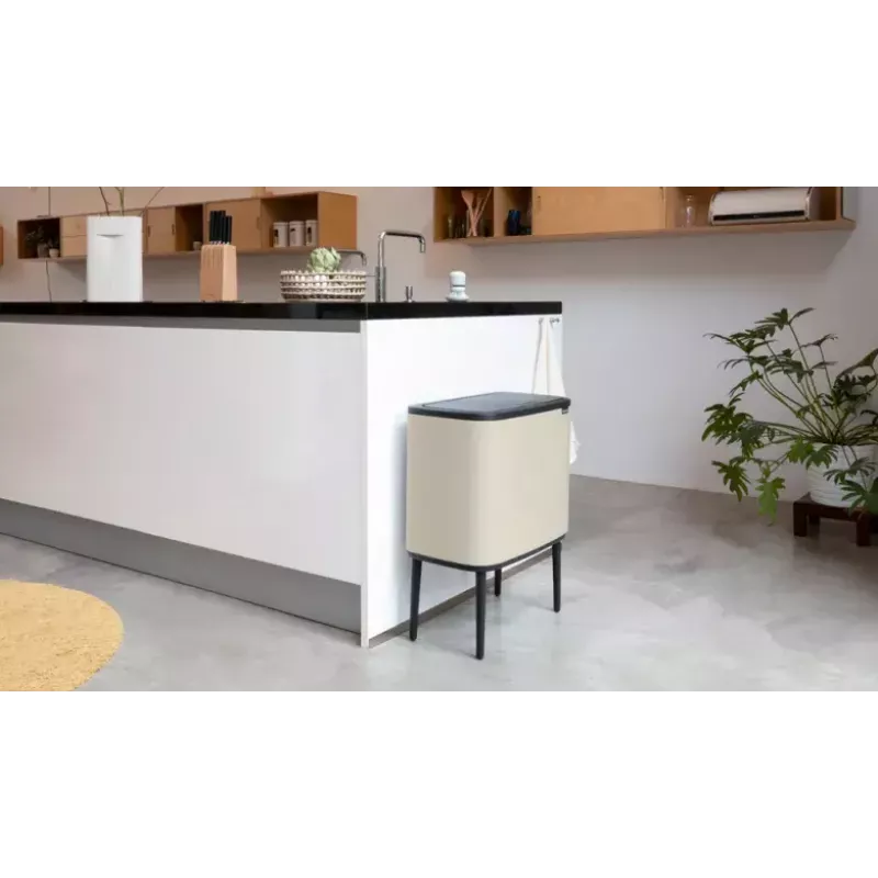 Cubo de basura con pedal Brabantia Bo Touch Bin 33 L 3 cubos beige ancho 540 mm fondo 312 mm alto 680 mm