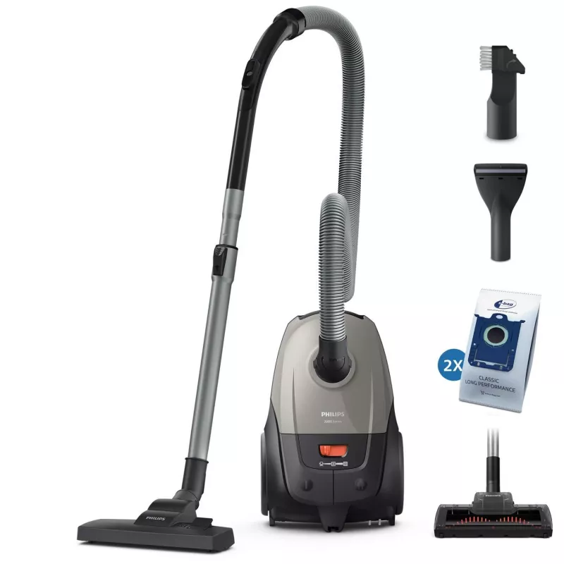 Aspirador de escoba Philips 2000 series XD2152/12 — 850 W, 3 L bolsa de polvo, filtro HEPA, limpieza en seco