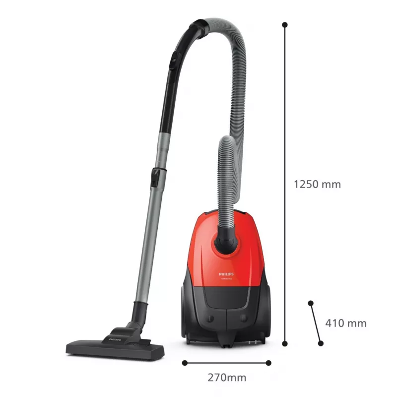 Aspirador de suelo Philips 1000 Series XD1111/10, 800 W, limpieza en seco, bolsa de polvo 3 L, HEPA, 77 dB