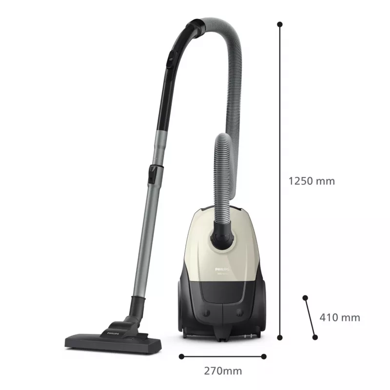 Aspirador | PHILIPS | Potencia de entrada 800 W | Capacidad de polvo 3 L | Aspirador de suelo | Tipo de limpieza en seco | Depósito de polvo bolsa | Color negro/beige | XD1101/10