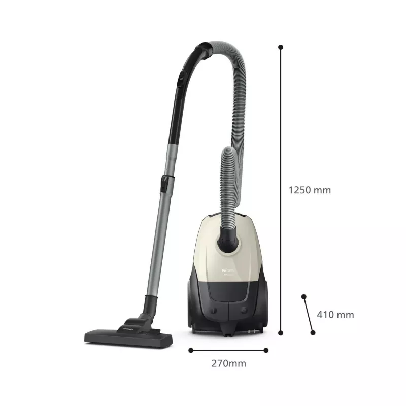 Aspirador | PHILIPS | Potencia de entrada 800 W | Capacidad de polvo 3 L | Aspirador de suelo | Tipo de limpieza en seco | Depósito de polvo bolsa | Color negro/beige | XD1101/10