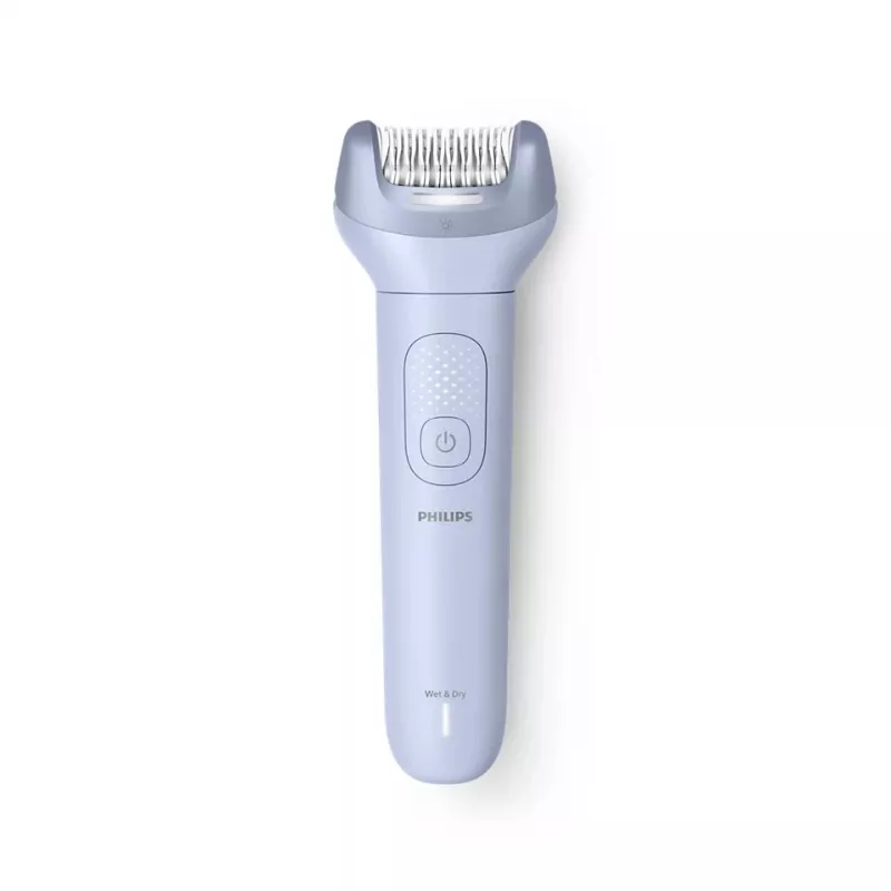 Depiladora Philips 8000 Series BRE708/00 — inalámbrica húmedo y seco, 32 pinzas, 2 velocidades, azul