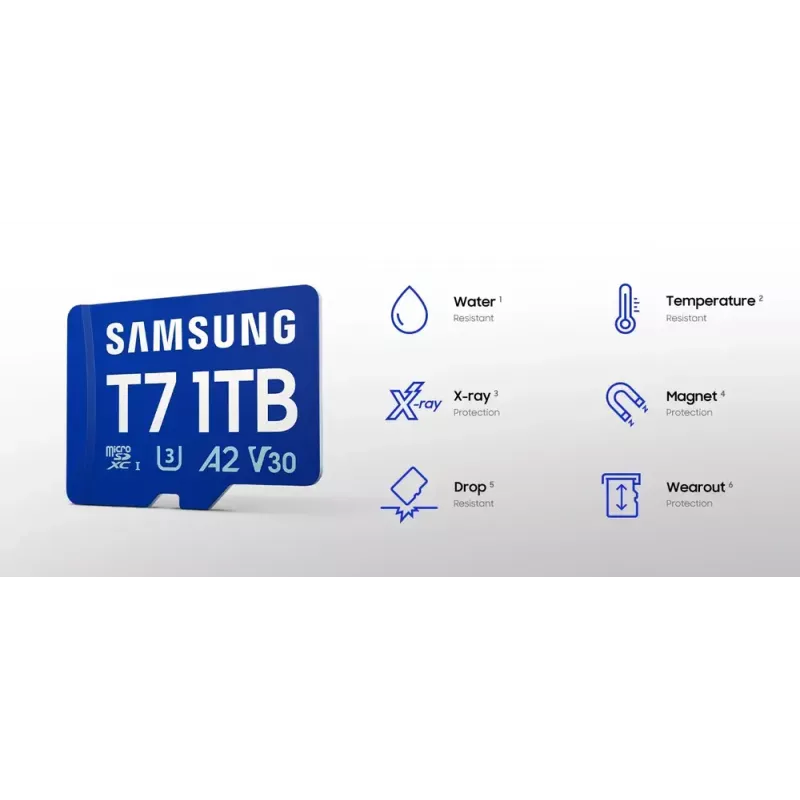 Tarjeta microSDXC Samsung T7 128 GB UHS-I U3 V30 170 MB/s azul