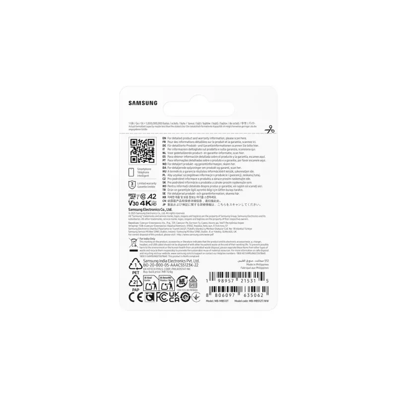 Tarjeta de memoria MB-MB512T/WW T7 microSD 512GB
