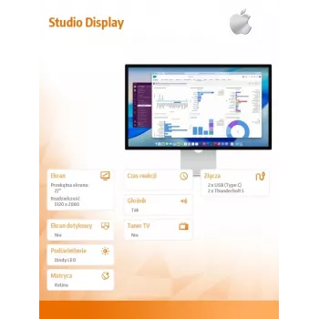 Monitor Apple Studio Display (cristal estándar) con pie reclinable y regulable en altura