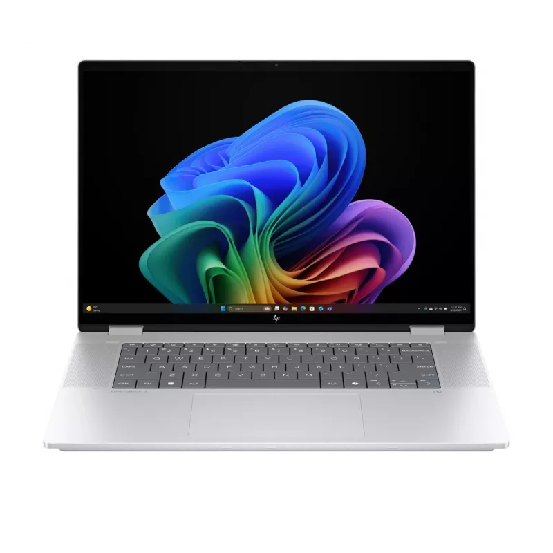Portátil 2 en 1 HP OmniBook X Flip NG AI 16-as0003nw, pantalla táctil OLED 3K de 16 inch, 32GB RAM, 1TB SSD, Windows 11 Home, Ultra 7 258V, Glacier Silver