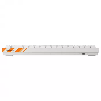 Teclado gaming mecánico Cherry K5 Pro TMR Compact 65% AZERTY RGB con cable USB naranja blanco