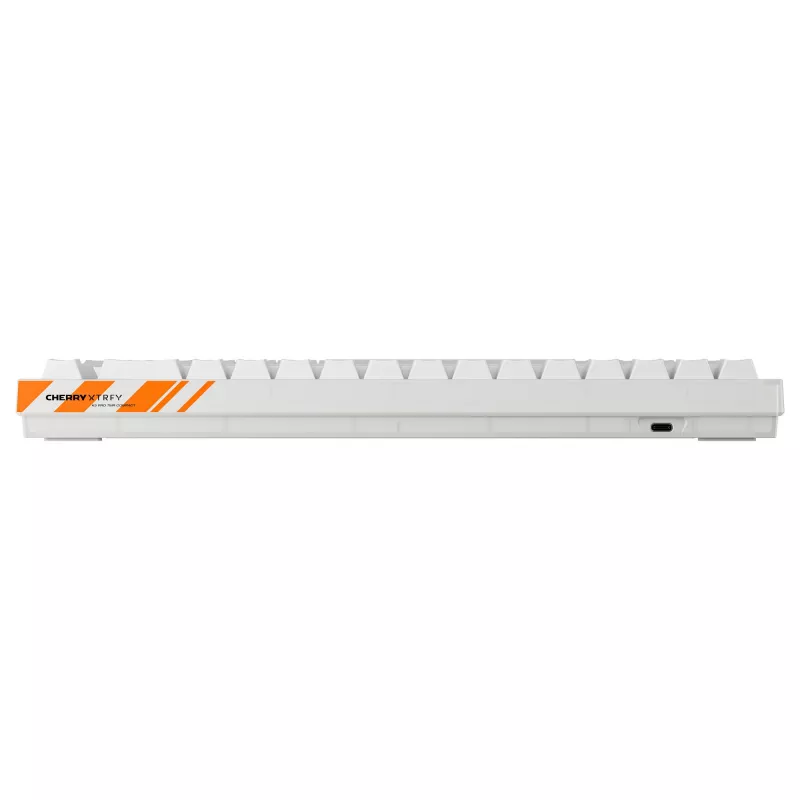 Teclado gaming mecánico Cherry K5 Pro TMR Compact 65% AZERTY RGB con cable USB naranja blanco