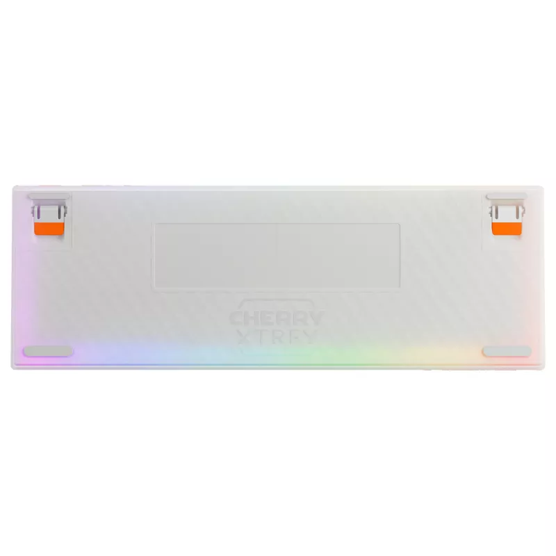 Teclado gaming mecánico Cherry K5 Pro TMR Compact 65% AZERTY RGB con cable USB naranja blanco