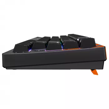 Teclado gaming mecánico Cherry K5 PRO TMR COMPACT — 65 % AZERTY, USB con cable, retroiluminación RGB, negro/naranja