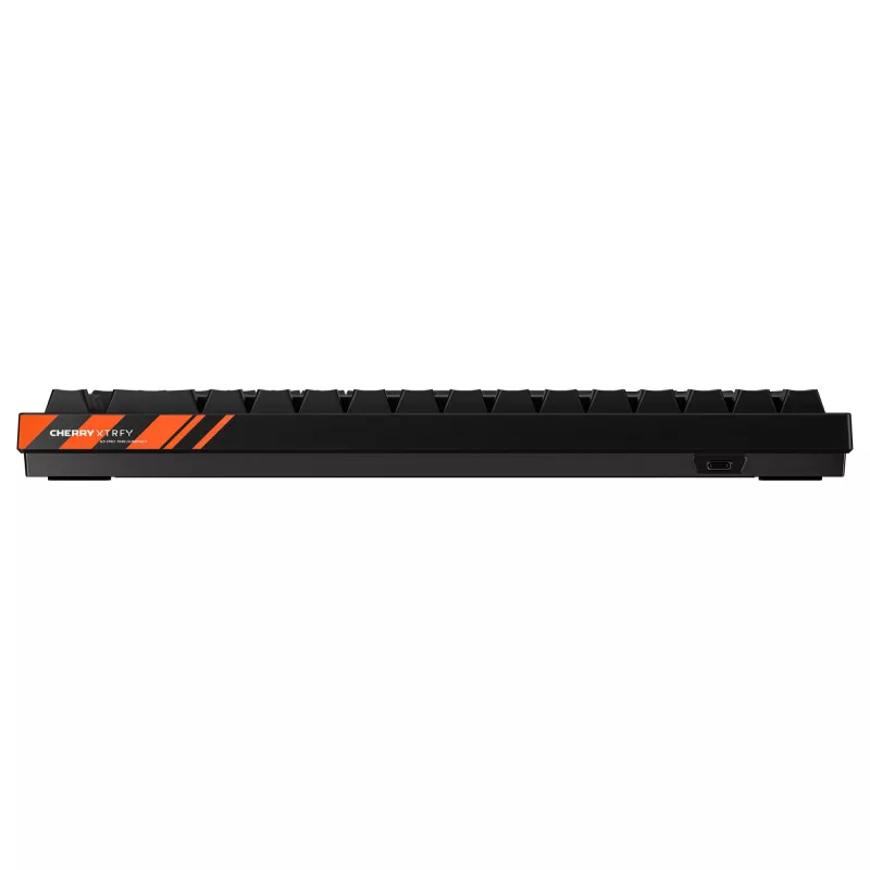 Teclado gaming mecánico Cherry K5 PRO TMR COMPACT — 65 % AZERTY, USB con cable, retroiluminación RGB, negro/naranja