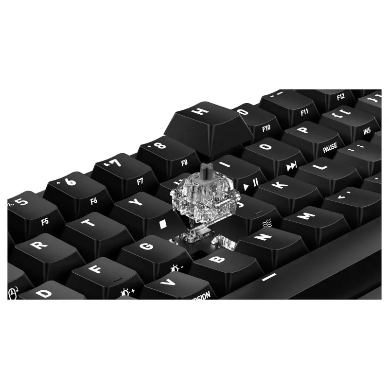 Teclado gaming mecánico Cherry K5 PRO TMR COMPACT — 65 % AZERTY, USB con cable, retroiluminación RGB, negro/naranja