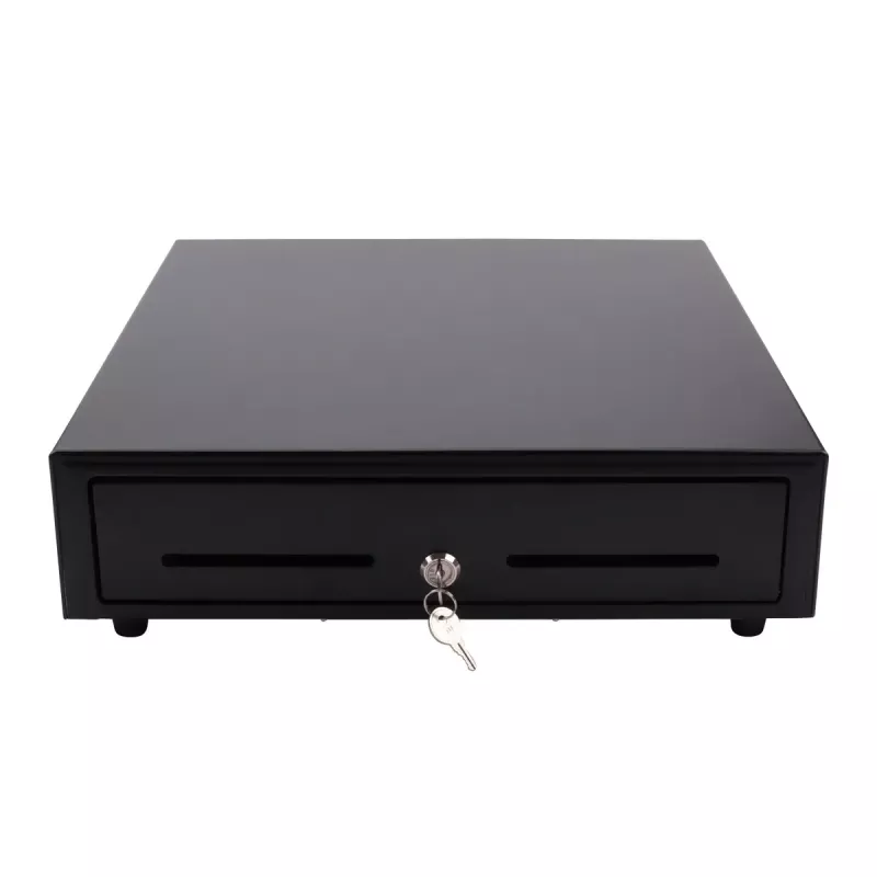 Cajón portamonedas electrónico Olympia LD 410A, carcasa de metal, negro, 415×410×104 mm