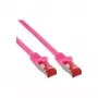 Cable de red InLine S/FTP PiMF Cat.6 250MHz PVC cobre rosa 0,5m