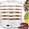 Extralink Home Deshidratador grande de alimentos para setas, frutas, verduras y hierbas Pro potente 500W + 5 bandejas 27cm blanco