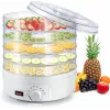 Extralink Home Deshidratador grande de alimentos para setas, frutas, verduras y hierbas Pro potente 500W + 5 bandejas 27cm blanco