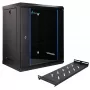 Extralink Lite 12U 530X400 Armario rack de pared negro con balda