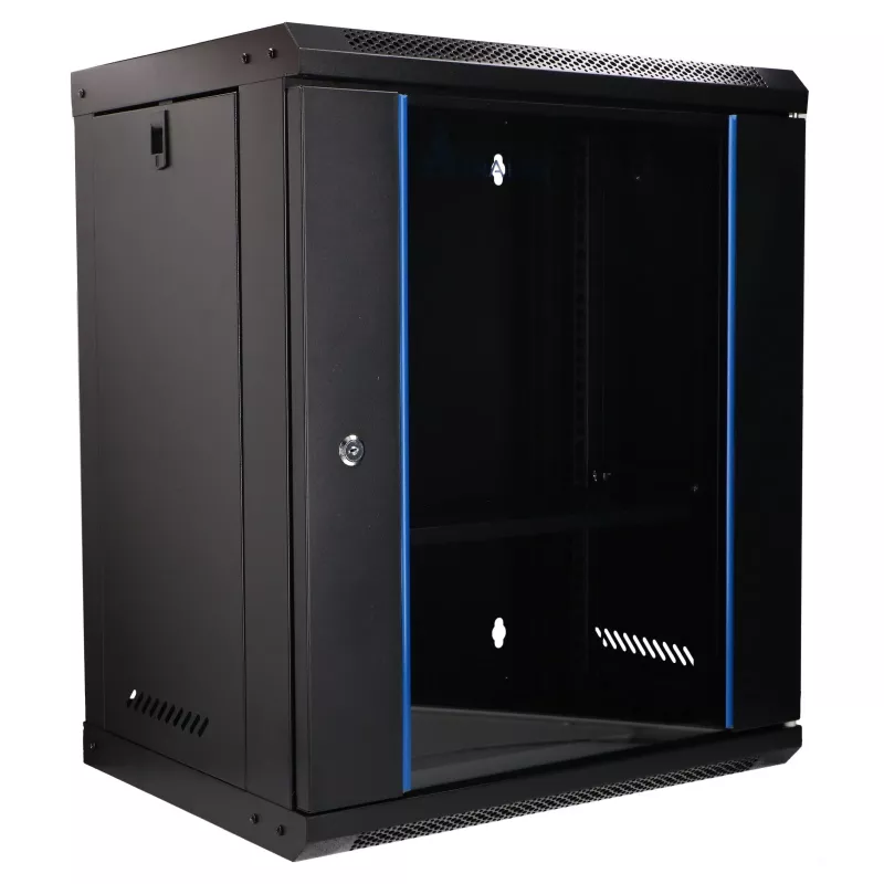 Extralink Lite 12U 530X400 Armario rack de pared negro con balda