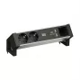 BACHMANN DESK2 ALU Negro 2x toma schuko 1x cargador USB 1x ABD GST18