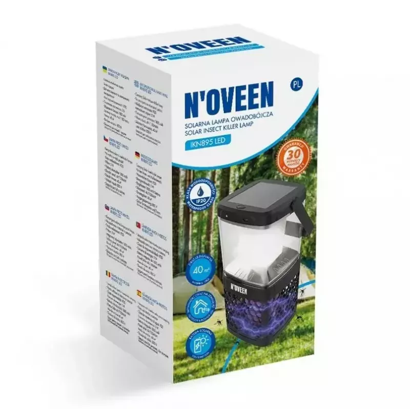 Lámpara insecticida NOVEEN IKN895 LED IP20 alimentada por energía solar para interiores