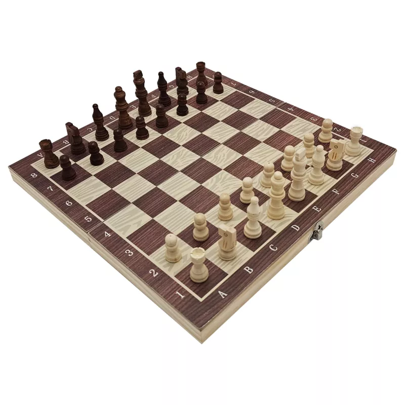 Extralink Toys Ajedrez de madera 3W1 Damas + AJEDREZ + Backgammon