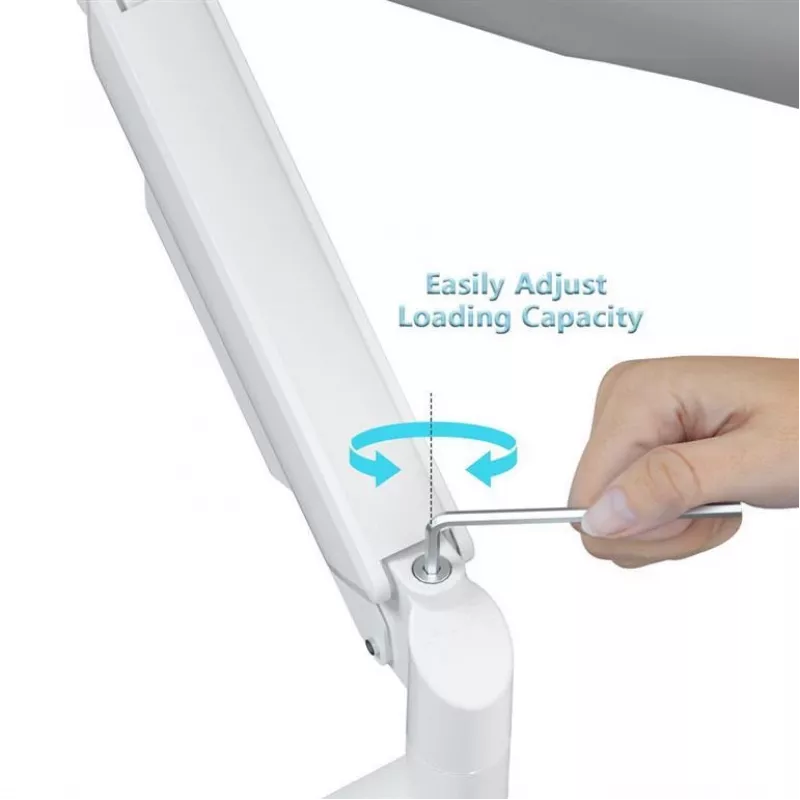 Soporte para monitor GEMBIRD MA-DA2-06-W para pantallas de 17–32 pulgadas, montaje en pinza de mesa/barra, blanco