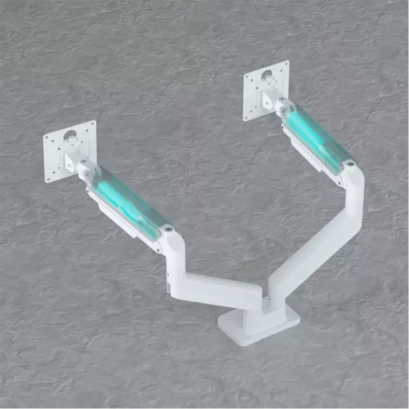 Soporte para monitor GEMBIRD MA-DA2-06-W para pantallas de 17–32 pulgadas, montaje en pinza de mesa/barra, blanco