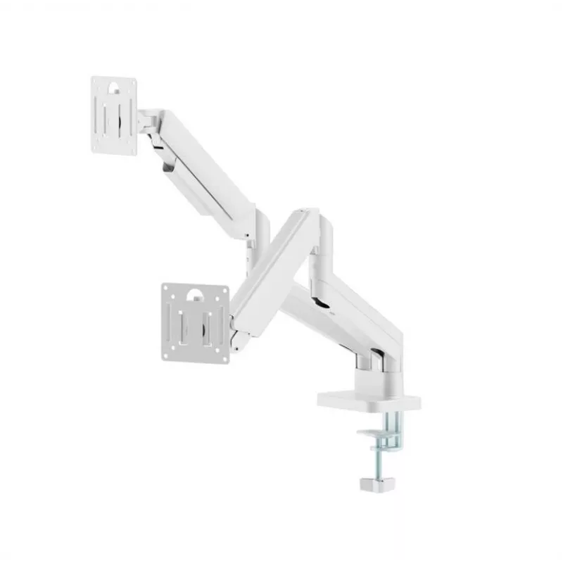 Soporte para monitor GEMBIRD MA-DA2-06-W para pantallas de 17–32 pulgadas, montaje en pinza de mesa/barra, blanco