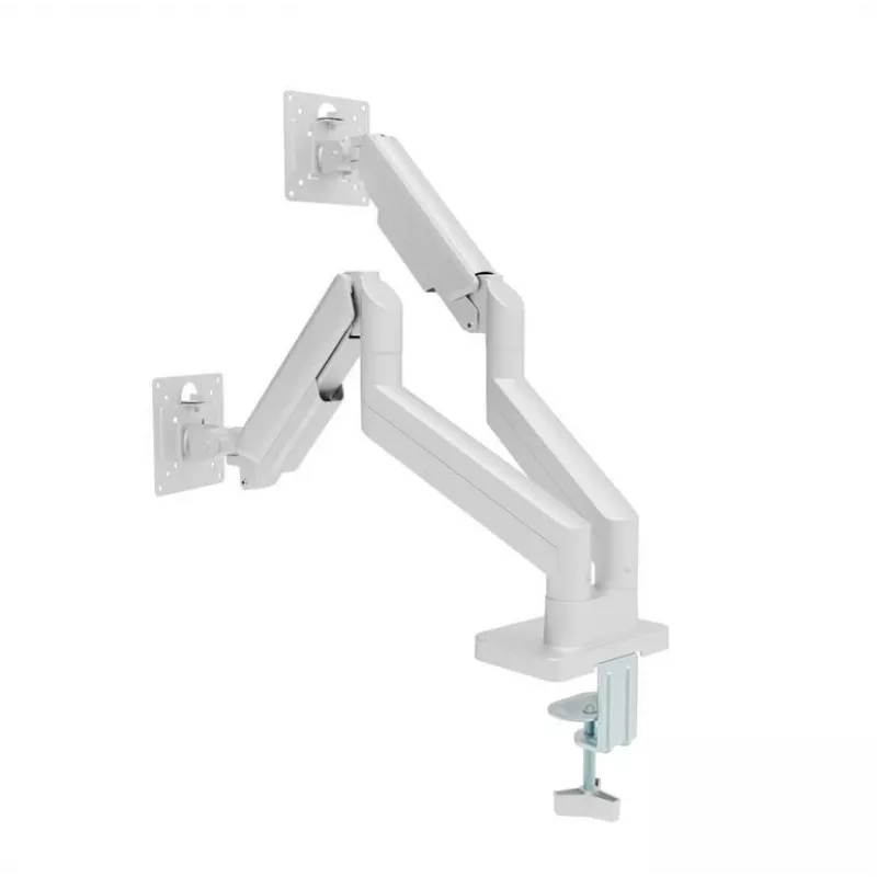 Soporte para monitor GEMBIRD MA-DA2-06-W para pantallas de 17–32 pulgadas, montaje en pinza de mesa/barra, blanco