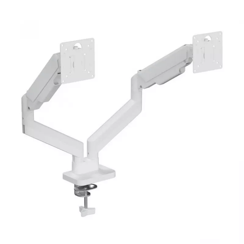 Soporte para monitor GEMBIRD MA-DA2-06-W para pantallas de 17–32 pulgadas, montaje en pinza de mesa/barra, blanco