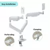 Soporte para monitor GEMBIRD MA-DA2-06-W para pantallas de 17–32 pulgadas, montaje en pinza de mesa/barra, blanco