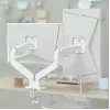 Soporte para monitor GEMBIRD MA-DA2-06-W para pantallas de 17–32 pulgadas, montaje en pinza de mesa/barra, blanco