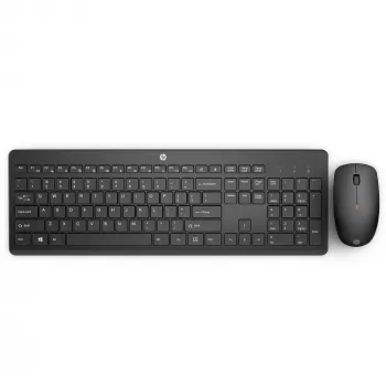 HP 230 Combo inalámbrico de ratón y teclado, tamaño completo, inalámbrico, RF Wireless, membrana, Negro, ratón incluido