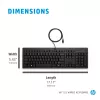 HP 125 Teclado con cable tamaño completo USB membrana Negro