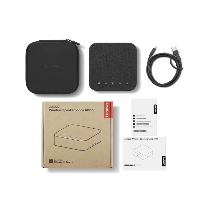 Lenovo 4Y71Q47766 — Manos libres para PC Bluetooth, USB-C, batería de Li-Ion 4215 mAh, negro