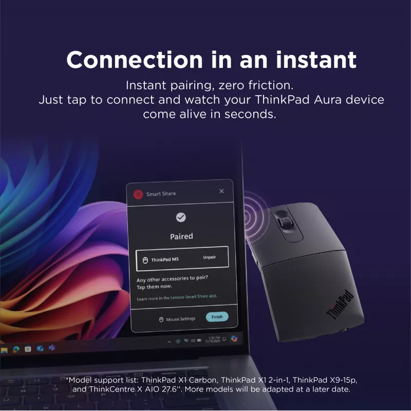 Ratón inalámbrico ambidiestro Bluetooth Lenovo 4Y51T62792 — LED IR, 4000 DPI, 7 botones, rueda, gris