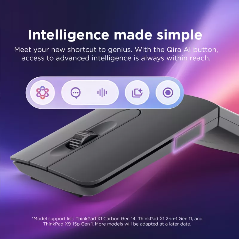 Ratón inalámbrico ambidiestro Bluetooth Lenovo 4Y51T62792 — LED IR, 4000 DPI, 7 botones, rueda, gris