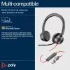 Auriculares HP Poly Blackwire 8225 USB-C, con cable, oficina/call center, 185 g, auriculares, negro