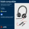 Auriculares HP Poly Blackwire 8225 USB-C, con cable, oficina/call center, 185 g, auriculares, negro
