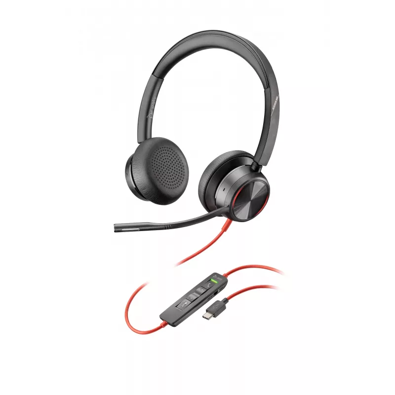 Auriculares HP Poly Blackwire 8225 USB-C, con cable, oficina/call center, 185 g, auriculares, negro