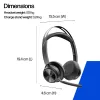 Auriculares HP Poly Voyager Focus 2-M USB-C-C con adaptador USB-C/A Poly+ 3 años