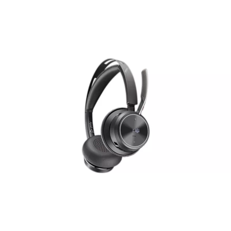 Auriculares HP Poly Voyager Focus 2-M USB-C-C con adaptador USB-C/A y base de carga Poly+ 3 años
