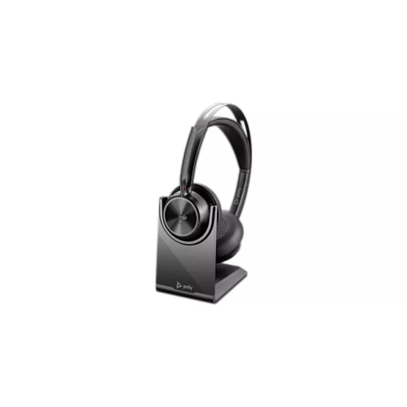 Auriculares HP Poly Voyager Focus 2-M USB-C-C con adaptador USB-C/A y base de carga Poly+ 3 años