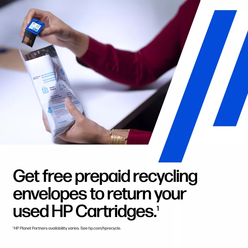 Cartucho de tinta HP 308 tricolor original, rendimiento estándar, cian, magenta, amarillo, tinta colorante, 1 ud., 500 páginas, pack combinado
