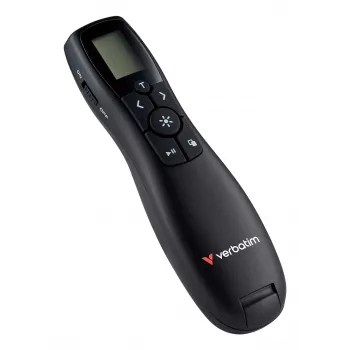 Presentador inalámbrico Verbatim Keynote con pantalla LCD, RF, USB, 30 m, negro